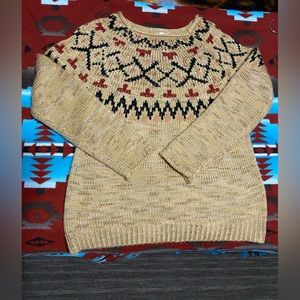 Tan with Red and Black Sweater